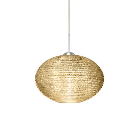 Besa Lighting Besa Pendant Pape 10 Satin Nickel Gold Glitter 1x75W Medium Base 1JC-4912GD-SN